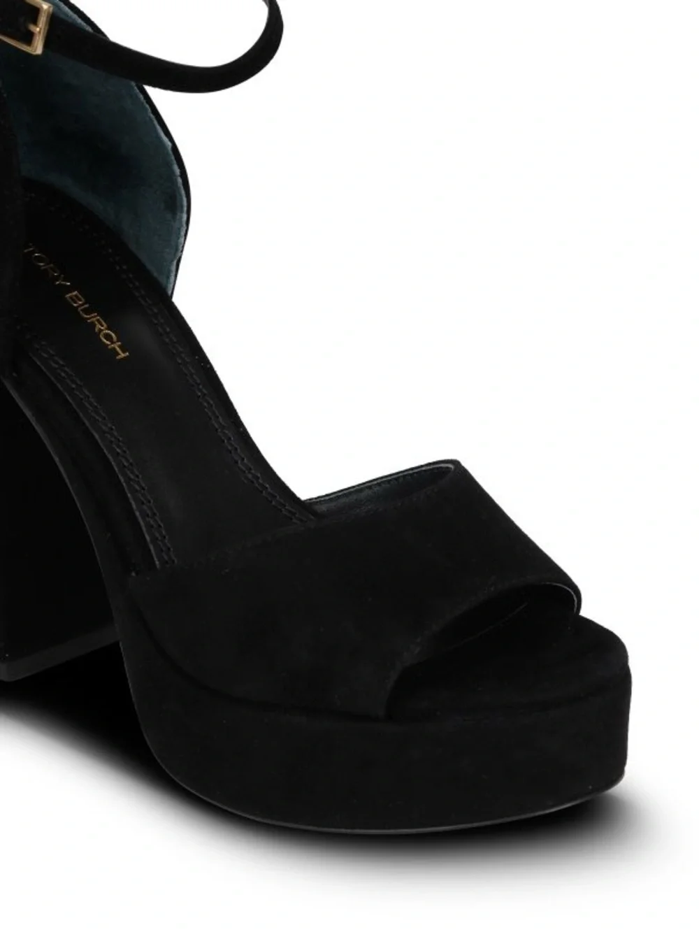 Tory Burch Black Suede Platform Block Heel Sandals, Size 11 - Picture 4 of 11